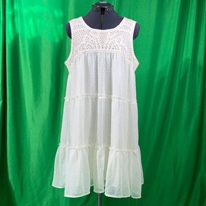 Gorgeous Crochet and Patterned Voile Summer Dress - Fully Lined
